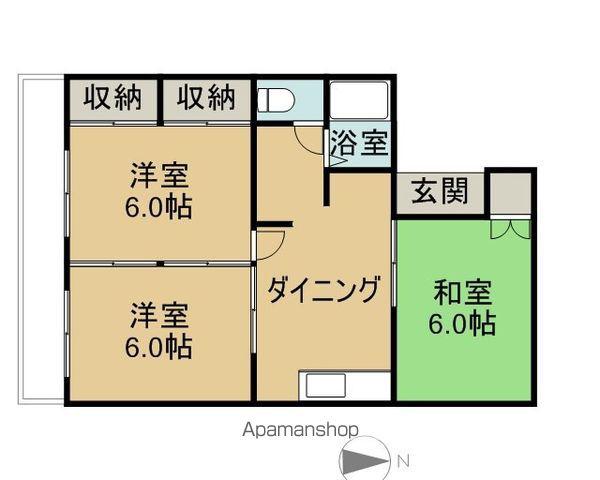 リバティハウスA(3DK/2階)の間取り写真