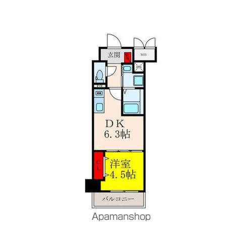 クローバー・レジデンス城東放出(1DK/9階)の間取り写真