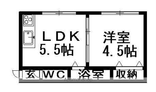 第二コーポ渥美(1DK/2階)の間取り写真