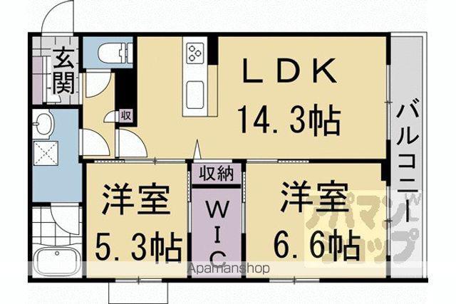 HABITER 御所西(2LDK/2階)の間取り写真