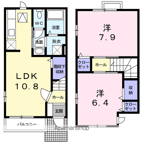 グレイスフルセトルYK(2LDK/1階)の間取り写真