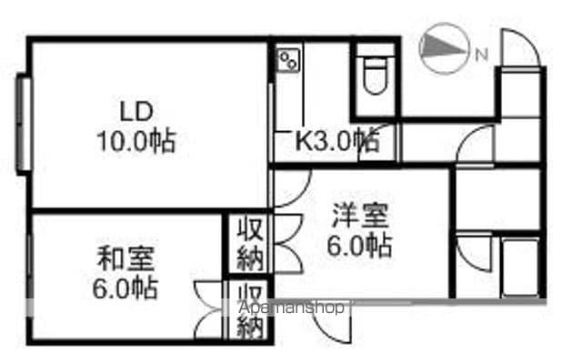 PLAZA IN SHINKAWA(2LDK/1階)の間取り写真