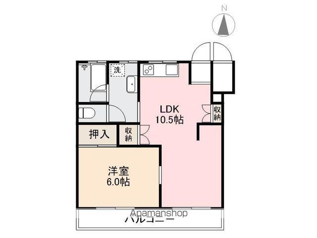 OTTE-ONE(1LDK/2階)の間取り写真