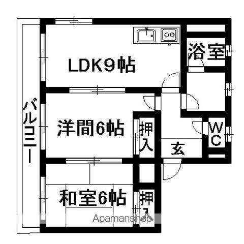 花鈴パートⅡ(2LDK/2階)の間取り写真