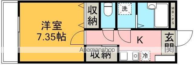 シャルム2(1K/1階)の間取り写真