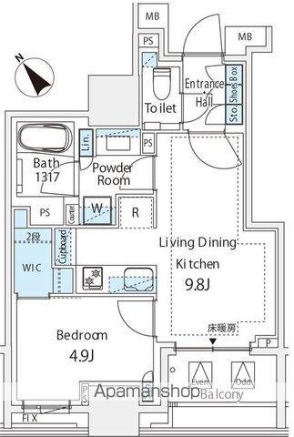 ミレアコート銀座プレミア(1LDK/7階)の間取り写真
