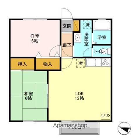 セジュールクレスト(2LDK/1階)の間取り写真