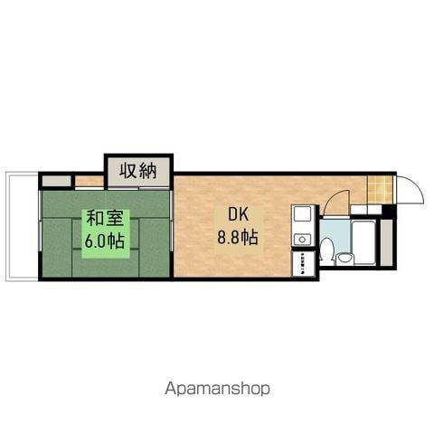 北原ビル(1DK/3階)の間取り写真