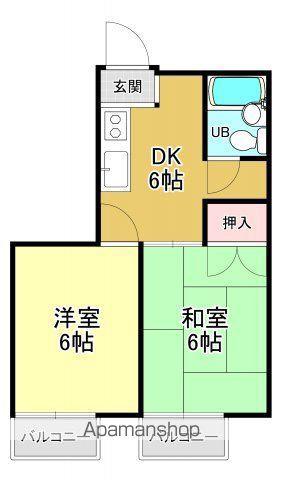 秋山ハイツ古河(2DK/3階)の間取り写真