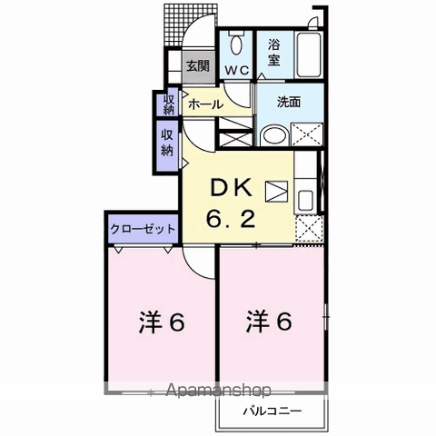 アルコ・イーリス(2DK/1階)の間取り写真
