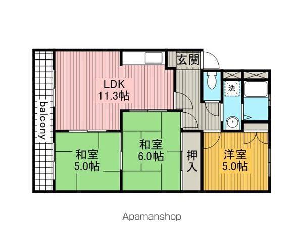 ワンスリーマンション(3LDK/3階)の間取り写真