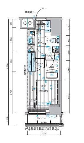 メインステージ入谷Ⅱ(1K/8階)の間取り写真