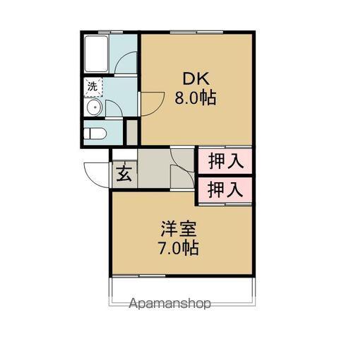 中寺ハイツI・Ⅱ(1DK/1階)の間取り写真