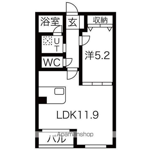 ホリーステージ城山(1LDK/3階)の間取り写真