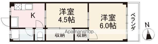 ハイツヴァレイ(2K/3階)の間取り写真