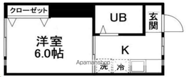 ピースフル仙台駅北(1K/2階)の間取り写真
