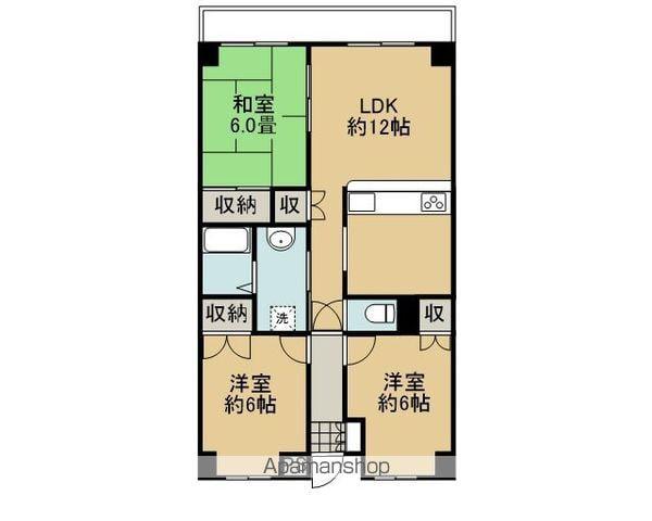 メゾンドール今治(3LDK/3階)の間取り写真