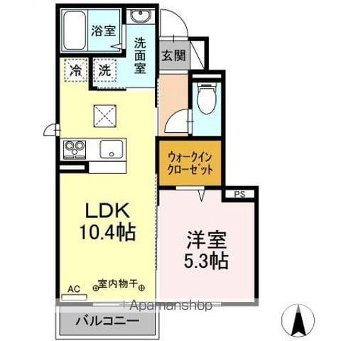 プリマベーラ C(1LDK/1階)の間取り写真