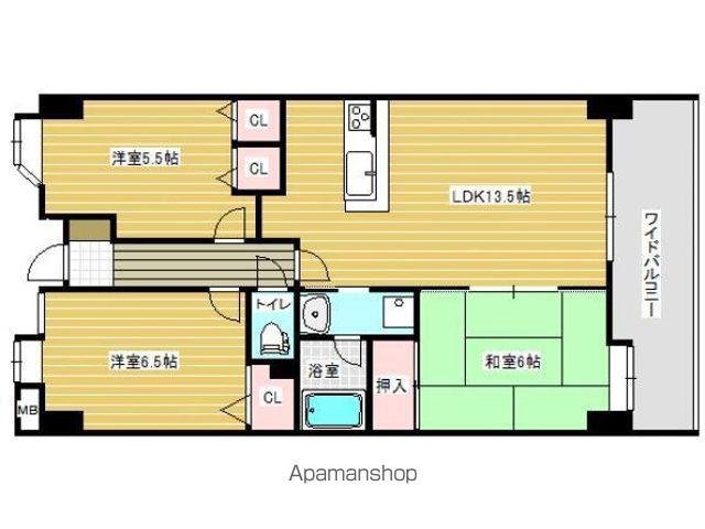 サンセーヌ百道(3LDK/3階)の間取り写真