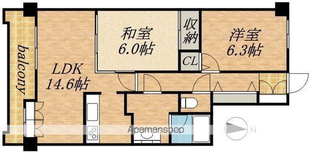 THE RESIDENCE PARK ODORIKOEN(2LDK/2階)の間取り写真