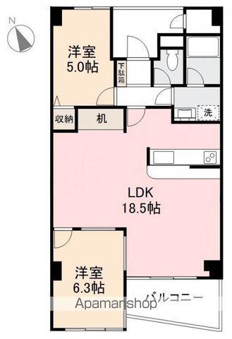 ユートピアヒルズ(2LDK/2階)の間取り写真