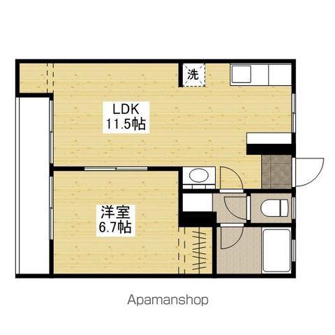 細田山ビル(1LDK/2階)の間取り写真