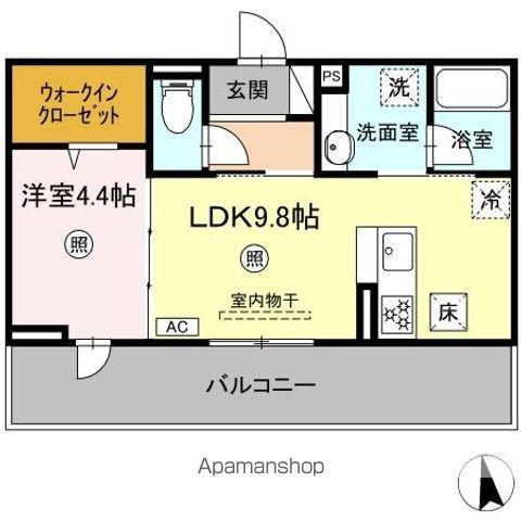 D-ROOM西町(1LDK/1階)の間取り写真