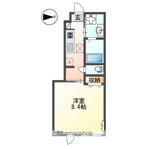 翠月荘 つむぎ(1K/1階)の間取り写真