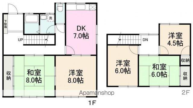 高松琴平電鉄志度線 春日川駅 徒歩25分 2階建 築35年(5DK)の間取り写真