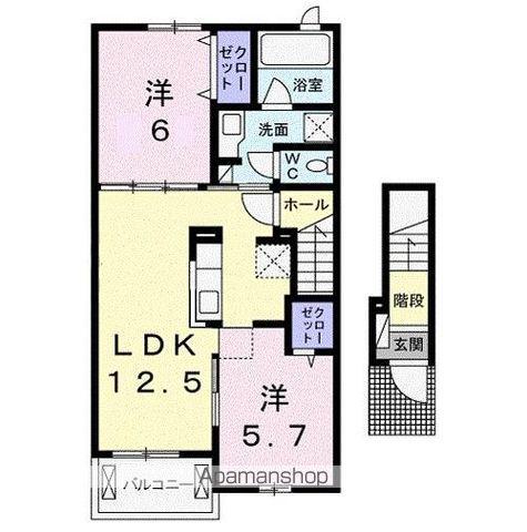 アークスⅢ(2LDK/2階)の間取り写真