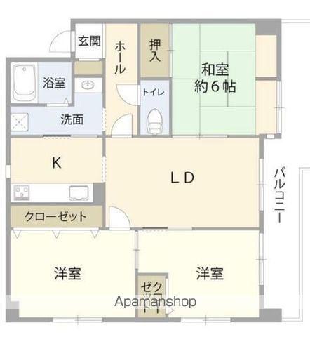 ナイスモア中島(3LDK/9階)の間取り写真