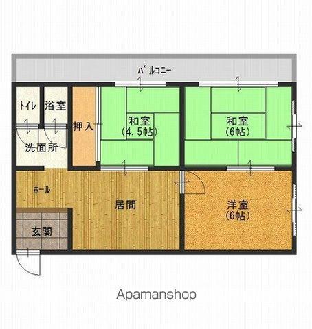 上月ハイツ(3LDK/1階)の間取り写真