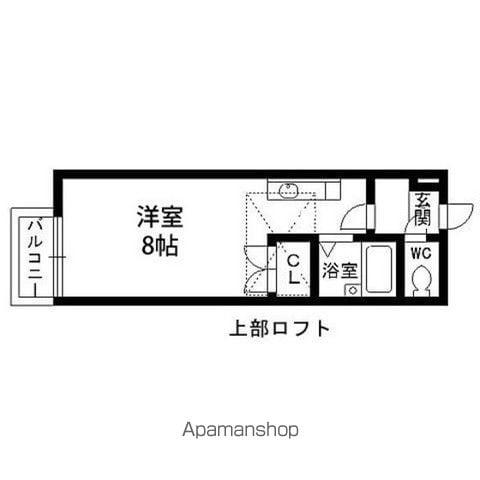 ヴィラSSⅡ(ワンルーム/2階)の間取り写真