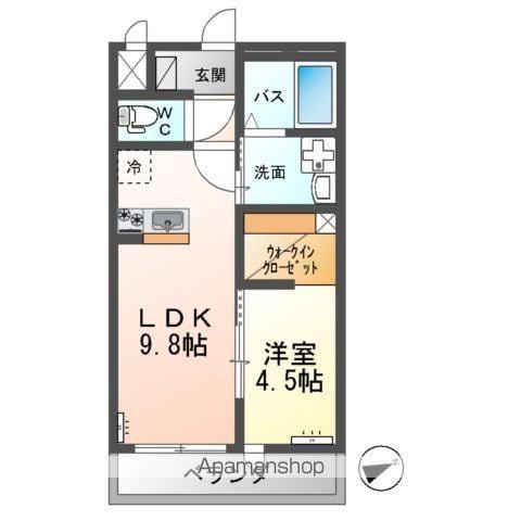 BEL・CASA鹿嶋(1LDK/2階)の間取り写真