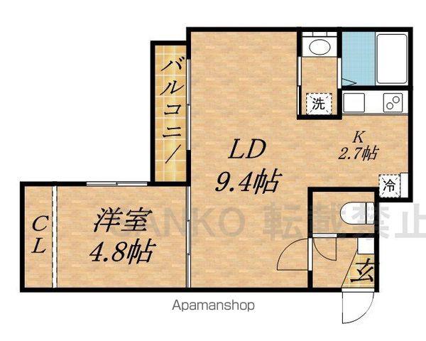 KING HOUSE KANJYODORI HIGASHIキン(1LDK/4階)の間取り写真