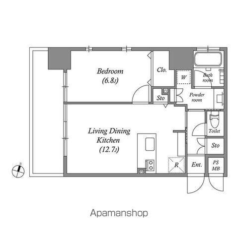 ファーストレジデンス栄(1LDK/5階)の間取り写真