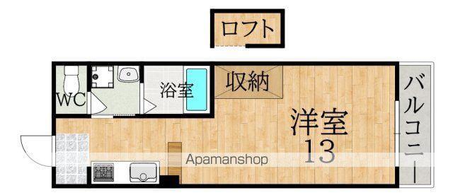 メゾンフェミニ富雄(ワンルーム/2階)の間取り写真