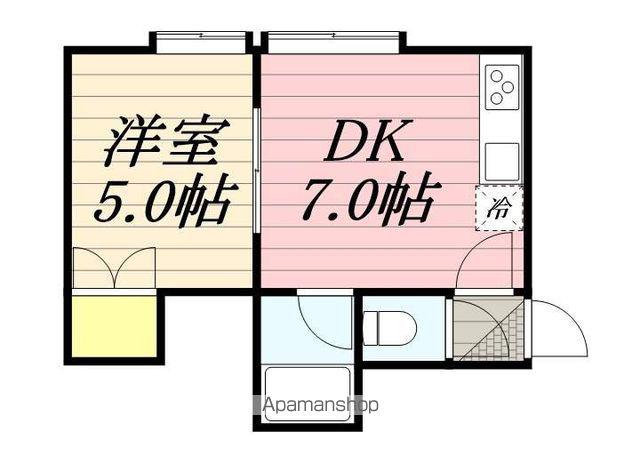 ラ・メゾン22(1DK/3階)の間取り写真