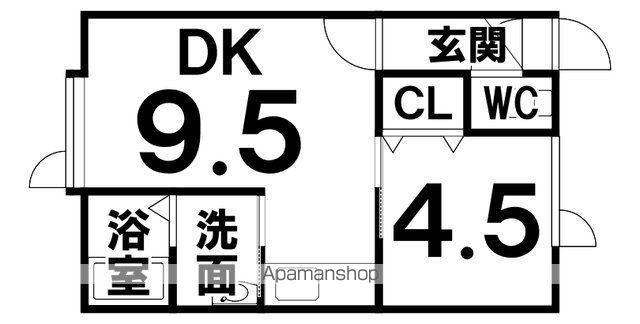 カムフォータブル(1DK/2階)の間取り写真