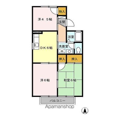 ヴィラモデルナA(3DK/2階)の間取り写真