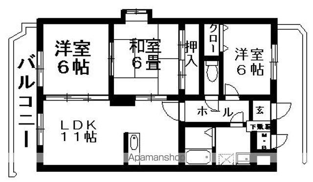 リバティハウス西築地(3LDK/1階)の間取り写真