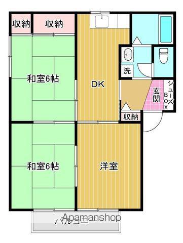 レーベン今井(3DK/1階)の間取り写真