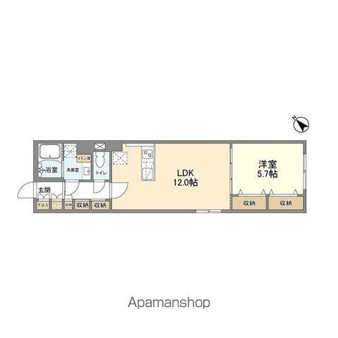 ウェルスクエア武蔵小山Ⅱ(1LDK/1階)の間取り写真