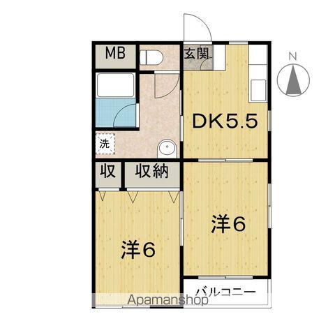 丸正アパート(2K/1階)の間取り写真