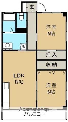ガーデンコート・パミエC(2LDK/1階)の間取り写真