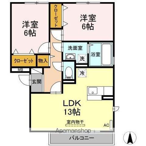 グランシャトー Ⅲ(2LDK/3階)の間取り写真