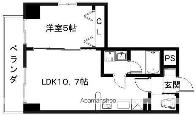 R-2コート(1LDK/6階)の間取り写真
