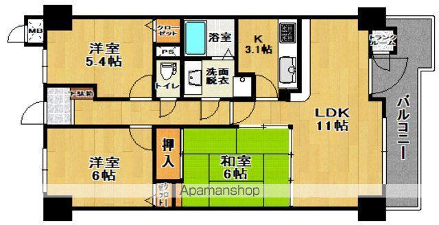 マリオン開成山公園(3LDK/5階)の間取り写真