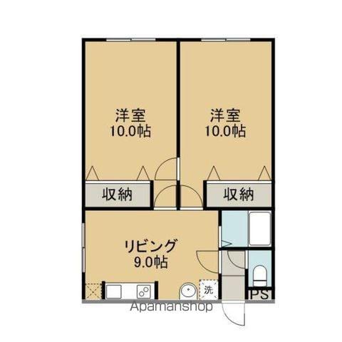 トクトラストⅠ(2DK/1階)の間取り写真