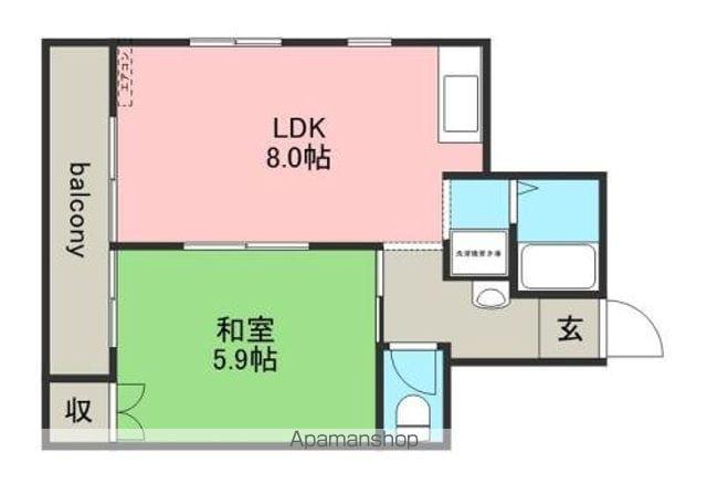 メゾンパレスY(1LDK/2階)の間取り写真